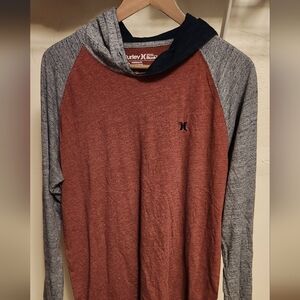 Men's Long Sleeve Shirt - Red and Gray